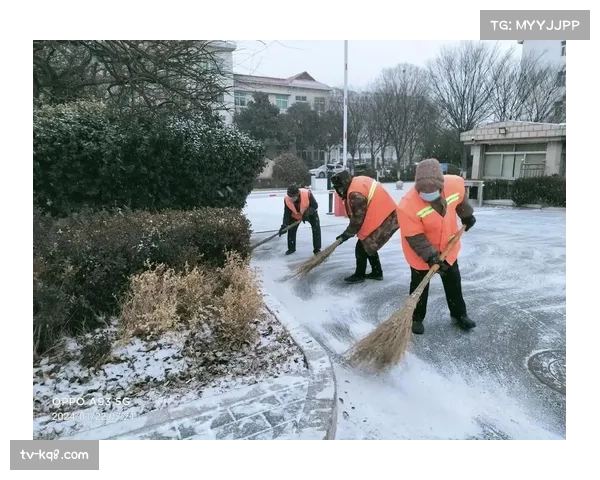 赛场花絮：柏林联合主场罕见降雪，工作人员紧急清理边线积雪